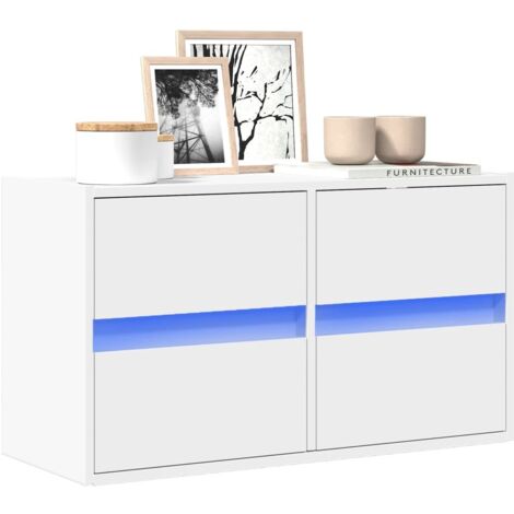 TV Wall Cabinet with LED Lights White 80x31x45 cm vidaXL (1/5)