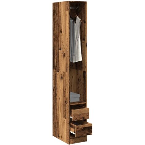 Wardrobe Old Wood 30x50x200 cm Engineered Wood vidaXL