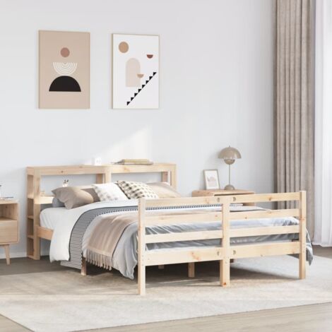 Bed Frame without Mattress 160x200 cm Solid Wood Pine vidaXL (1/5)