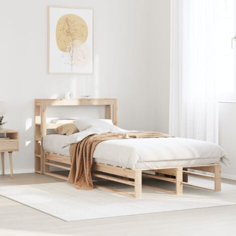 Bed Frame without Mattress 75x190 cm Small Single Solid Wood Pine vidaXL