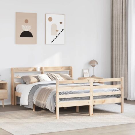Bed Frame with Headboard without Mattress 135x190 cm Double vidaXL (1/5)