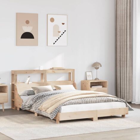 Bed Frame without Mattress 150x200 cm King Size Solid Wood Pine vidaXL (1/5)