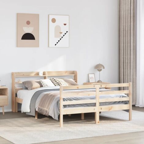 Bed Frame with Headboard without Mattress 150x200 cm King Size vidaXL (1/5)
