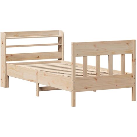 Bed Frame without Mattress 75x190 cm Small Single Solid Wood Pine vidaXL