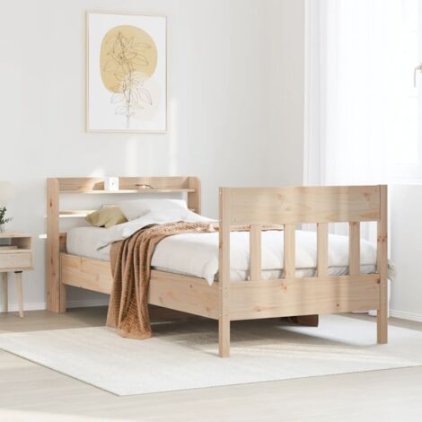 Bed Frame without Mattress 75x190 cm Small Single Solid Wood Pine vidaXL