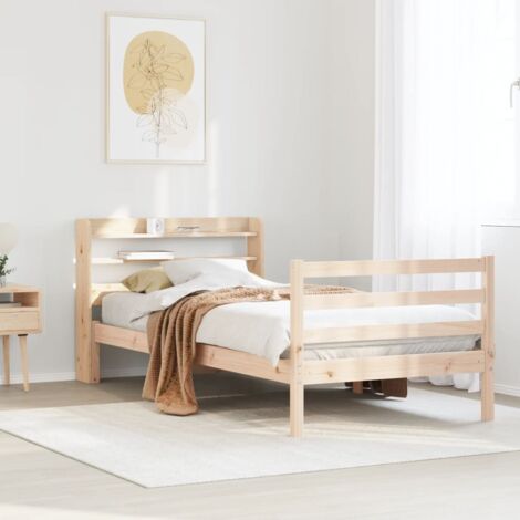 Bed Frame with Headboard without Mattress 90x190 cm Single vidaXL (1/5)