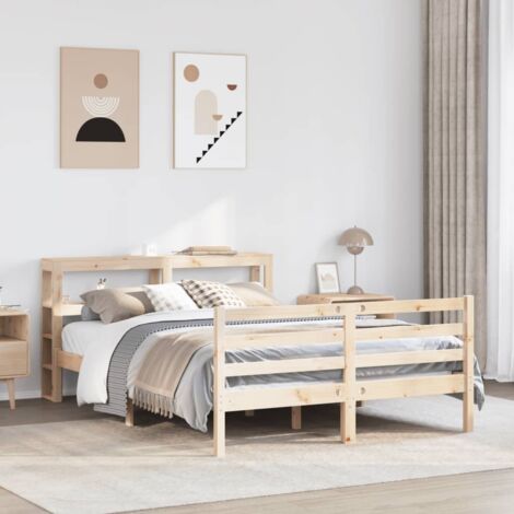 Bed Frame without Mattress 120x190 cm Small Double Solid Wood Pine vidaXL (1/5)