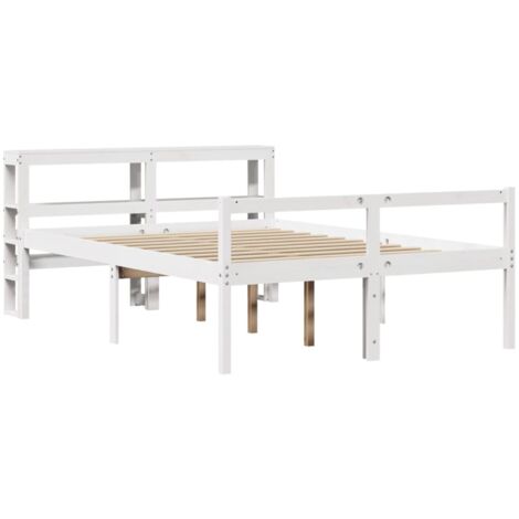 Senior Bed with Headboard without Mattress White 135x190 cm Double vidaXL
