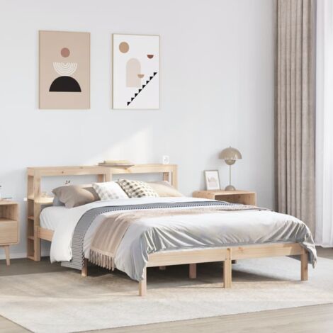 Bed Frame without Mattress 160x200 cm Solid Wood Pine vidaXL (1/5)