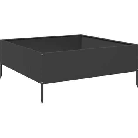 Garden Raised Bed Black 100x100x25 cm Steel vidaXL