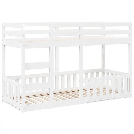 Bunk Bed White 75x190 cm Solid Wood Pine vidaXL