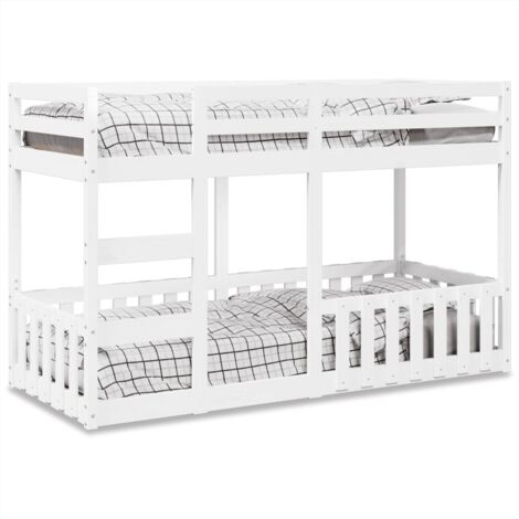 Bunk Bed White 75x190 cm Solid Wood Pine vidaXL