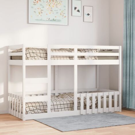 Bunk Bed White 75x190 cm Solid Wood Pine vidaXL
