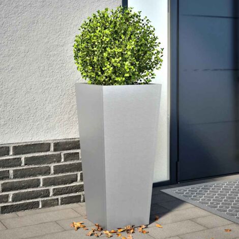 Garden Planters 35x35x75 cm 2 pcs Galvanised Steel vidaXL