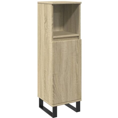 Bathroom Cabinet Sonoma Oak 30x30x100 cm Engineered Wood vidaXL