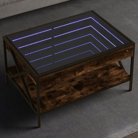 Coffee Table with Infinity LED Smoked Oak 70x50x38 cm vidaXL (1/5)