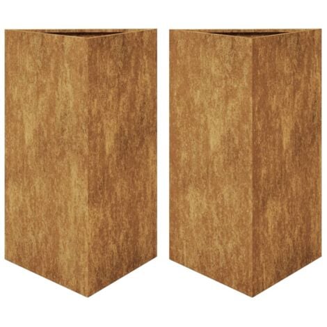 Garden Planters 2 pcs Triangular 50x43x75 cm Weathering Steel vidaXL
