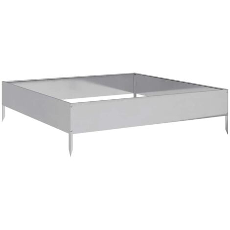Garden Raised Bed 100x100x26 cm Galvanised Steel vidaXL