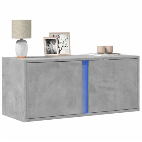 TV Wall Cabinet with LED Lights Concrete Grey 80x31x35 cm vidaXL (1/5)