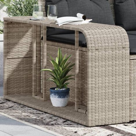 Storage Shelves 2 pcs Light Grey Poly Rattan vidaXL