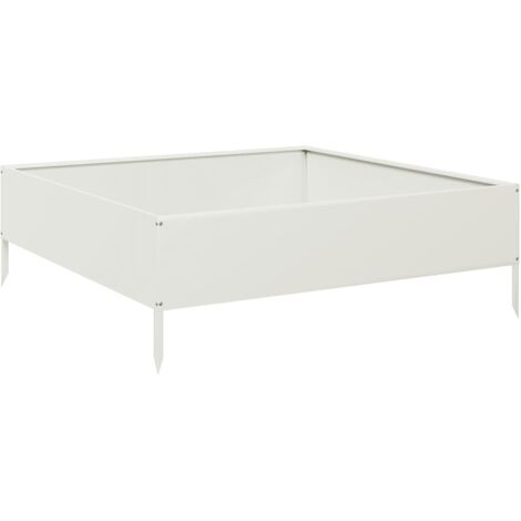Garden Raised Bed White 100x100x33.5 cm Steel vidaXL