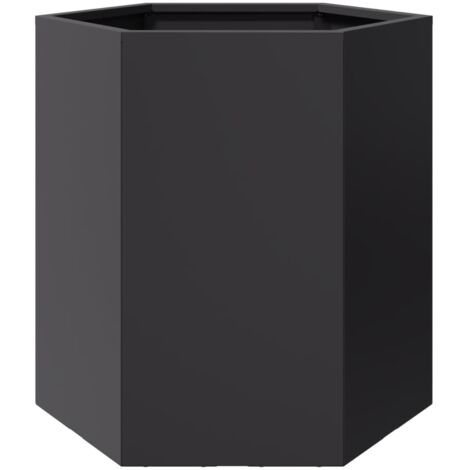 Garden Planter Black Hexagon 46x40x45 cm Steel vidaXL