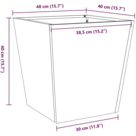 Garden Planter Olive Green 40x40x40 cm Steel vidaXL