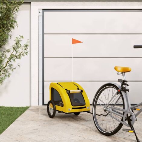 Pet Bike Trailer Yellow Oxford Fabric and Iron vidaXL