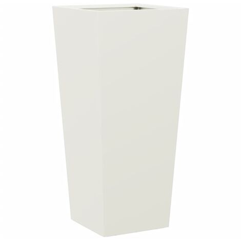 Garden Planter White 35x35x75 cm Steel vidaXL