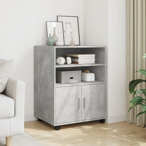Rolling Cabinet Concrete Grey 60x48x81 cm Engineered Wood vidaXL