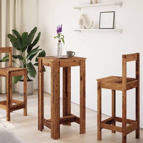 Bar Table Old Wood 51x50x103.5 cm Engineered Wood vidaXL