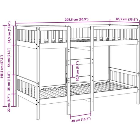 Bunk Bed 80x200 cm Solid Wood Pine vidaXL