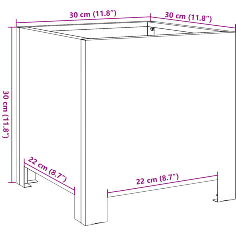 Garden Planter 30x30x30 cm Galvanised Steel vidaXL