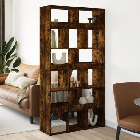 Room Divider Smoked Oak100x33x187.5 cm Engineered Wood vidaXL (1/5)
