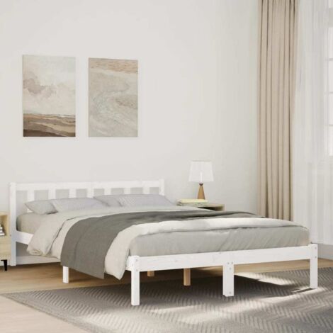 Extra Long Bed Frame without Mattress White 140x220 cm Solid Wood Pine vidaXL