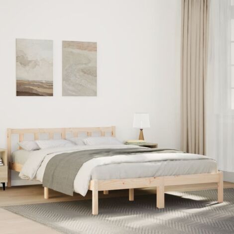 Extra Long Bed Frame without Mattress 160x210 cm Solid Wood Pine vidaXL