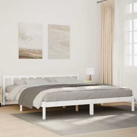 Extra Long Bed Frame without Mattress White 200x220 cm Solid Wood Pine vidaXL
