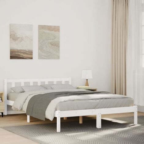 Extra Long Bed Frame without Mattress White 140x210 cm Solid Wood Pine vidaXL