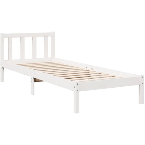 Extra Long Bed Frame without Mattress White 100x210 cm Solid Wood Pine vidaXL