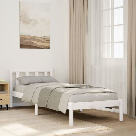 Extra Long Bed Frame without Mattress White 100x210 cm Solid Wood Pine vidaXL