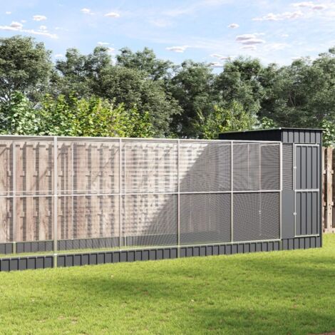 Aviary with Extension Silver 1037x203x216 cm Steel vidaXL
