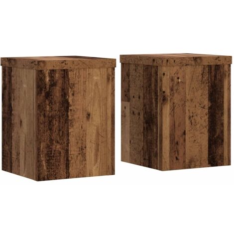 Plant Stands 2 pcs Old Wood 15x15x20 cm Engineered Wood vidaXL