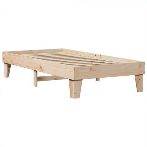 Bed Frame without Mattress 75x190 cm Small Single Solid Wood Pine vidaXL