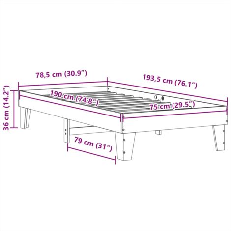 Bed Frame without Mattress 75x190 cm Small Single Solid Wood Pine vidaXL