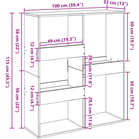 Book Cabinet/Room Divider Brown Oak 100x33x115 cm vidaXL