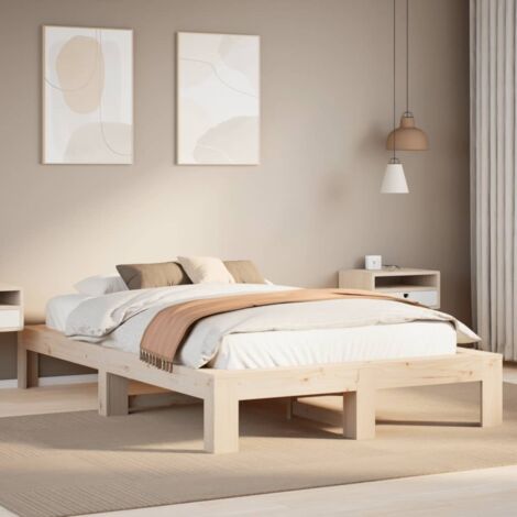 Bed Frame without Mattress 120x190 cm Small Double Solid Wood Pine vidaXL (1/5)