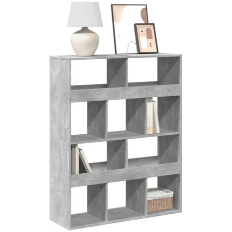 Bookcase Concrete Grey 100x33x125.5 cm Engineered Wood vidaXL