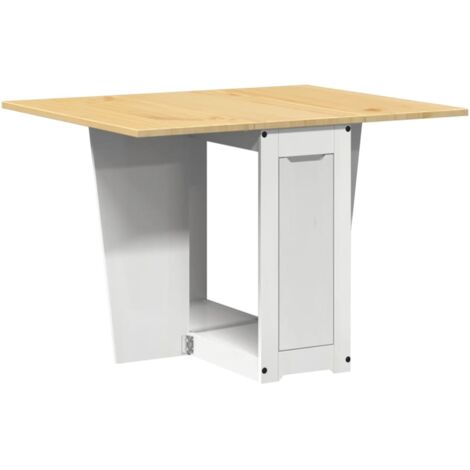 Butterfly Dining Table Foldable Corona White Solid Wood Pine vidaXL