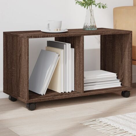 Rolling Cabinet Brown Oak 72x33x42.5 cm Engineered Wood vidaXL
