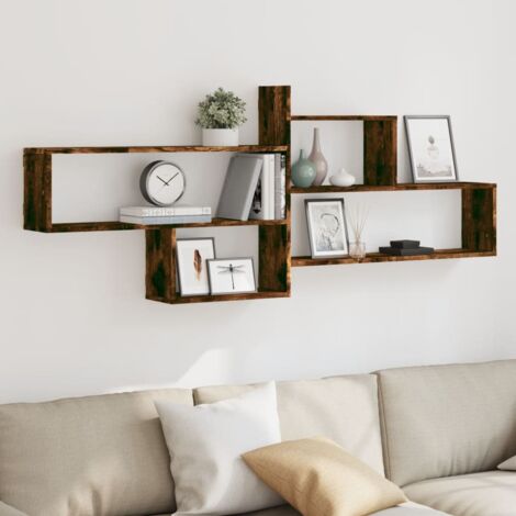 Wall Shelf Smoked Oak 167.5x18x68 cm Engineered Wood vidaXL